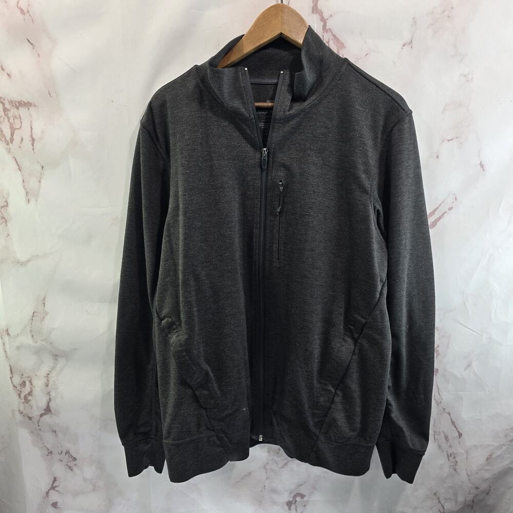 Mack Weldon Jacket Mens XL Gray Softshell Full Zip Stretchy Active Performance